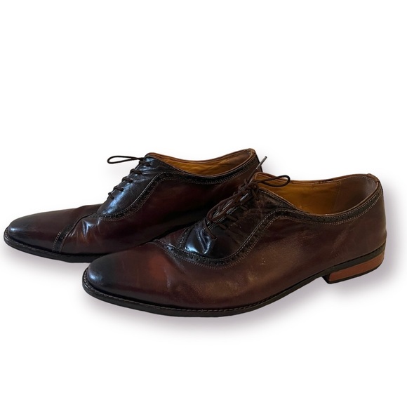 Fortune from Liberty 913 Men’s Sz 12 Brown All Leather Lace Up Oxfords Shoes - Picture 1 of 8
